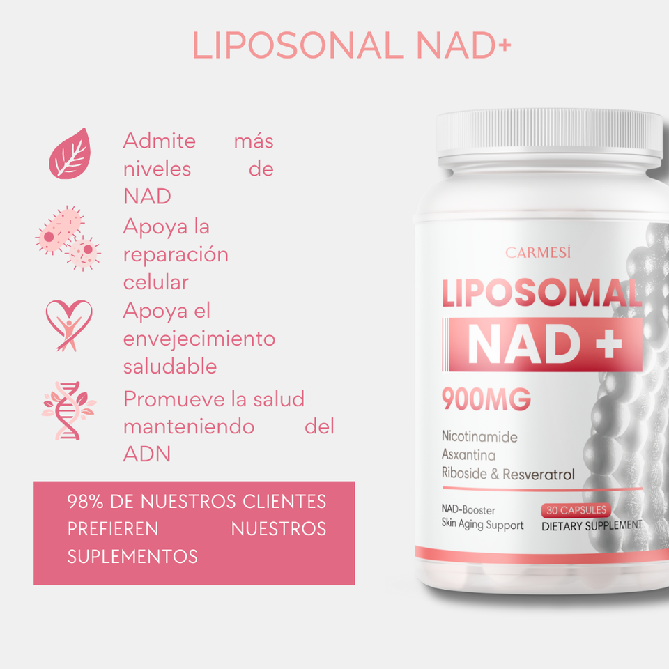 3 UNIDADES  NeverAge LIPOSOMAL NAD+ 1000 MG + RESVERATROL