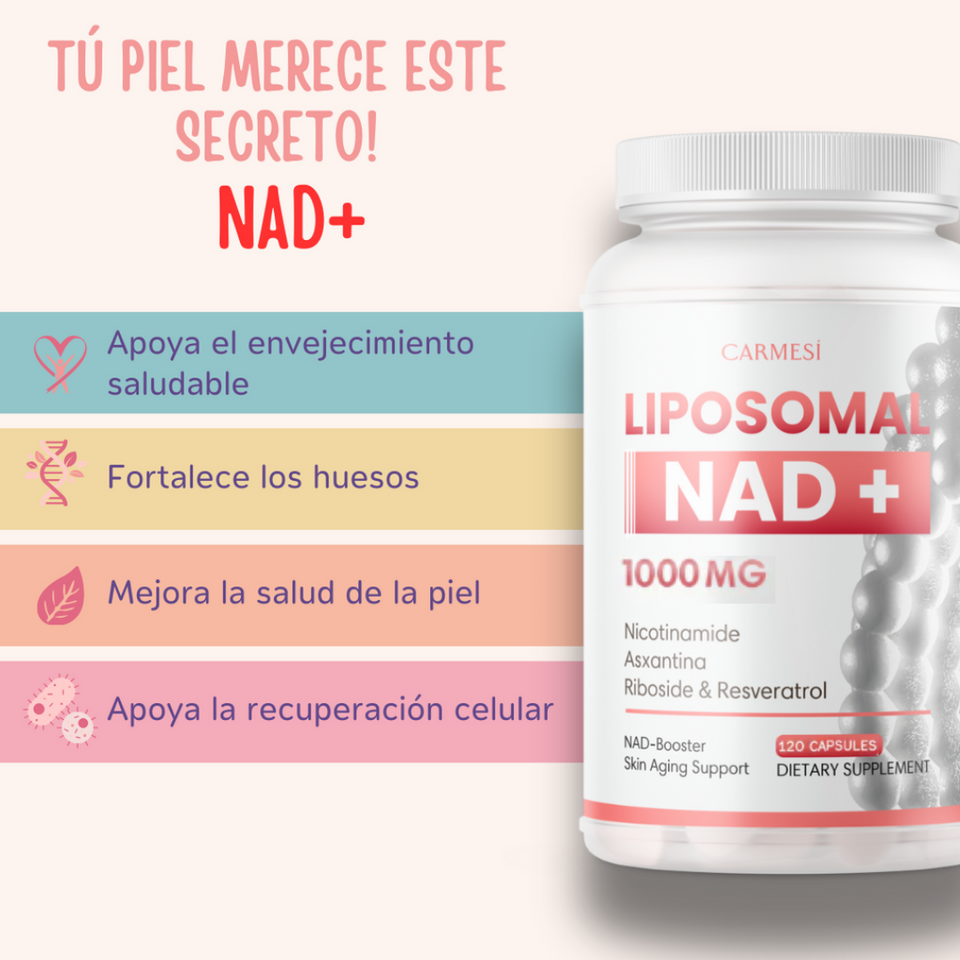 120 Capsulas NeverAge LIPOSOMAL NAD+ 1000 MG + RESVERATROL