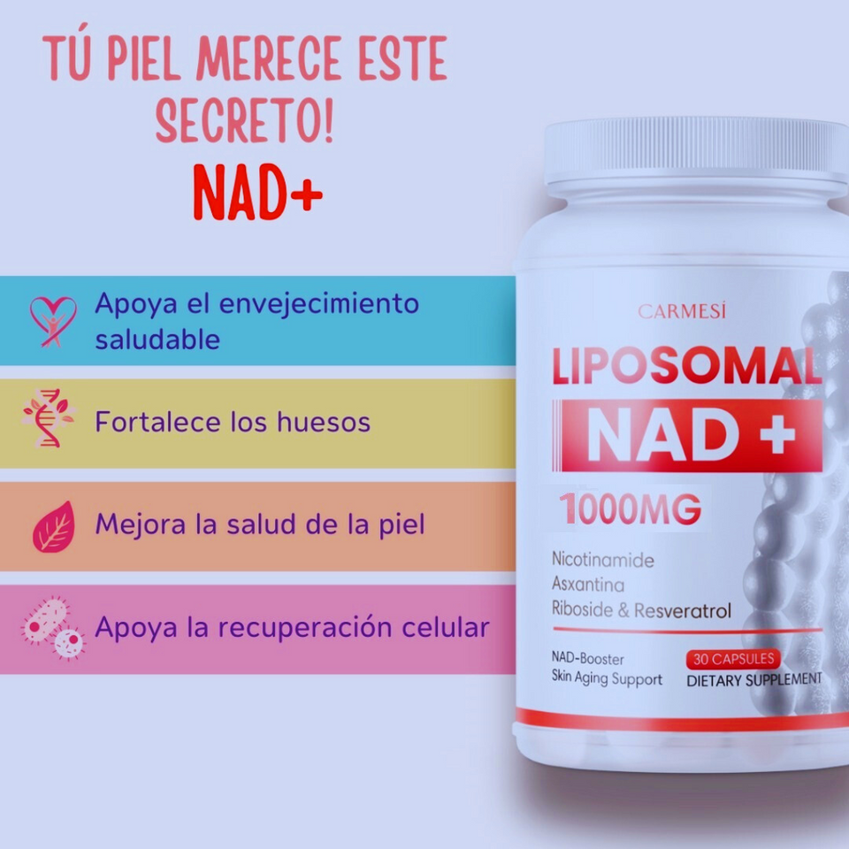 3 UNIDADES  NeverAge LIPOSOMAL NAD+ 1000 MG + RESVERATROL