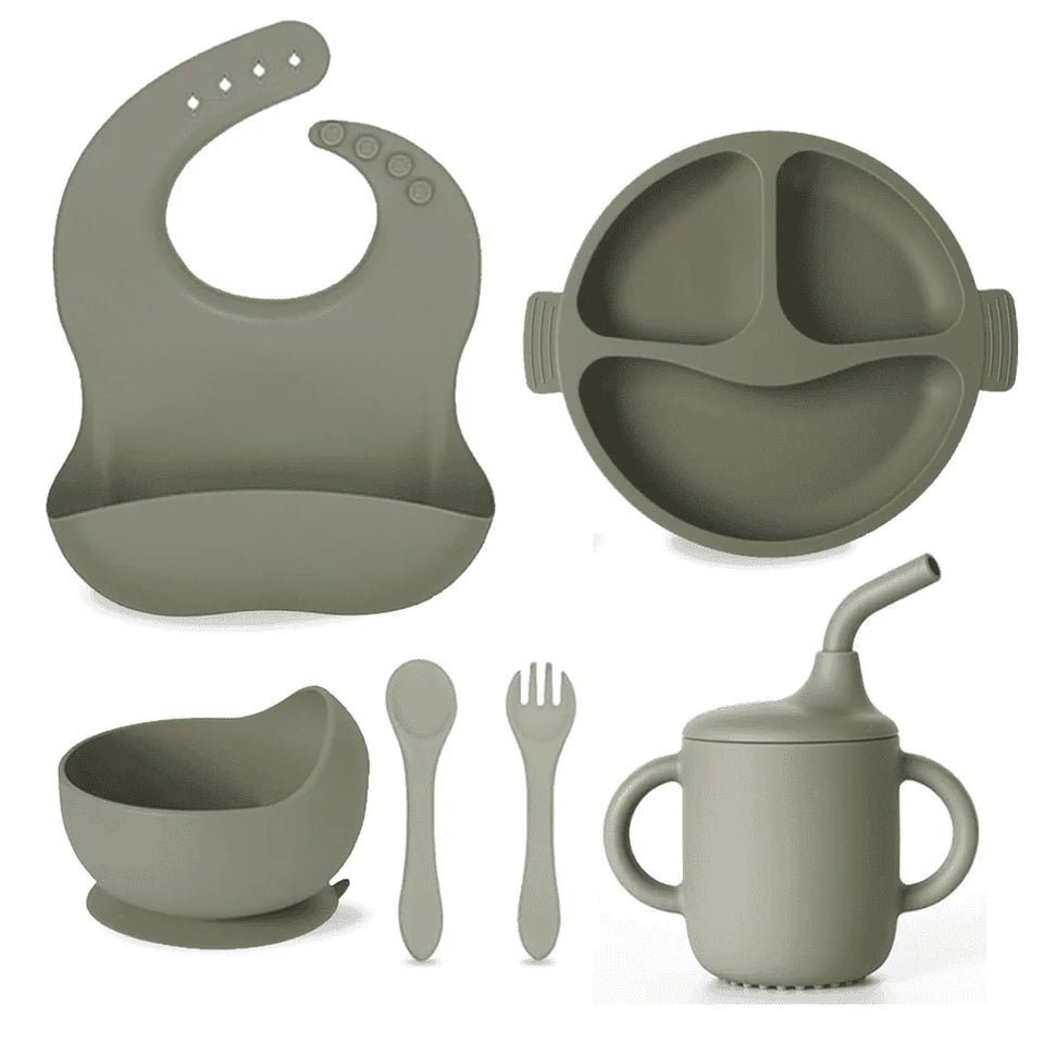 🍼 Set de Vajilla de Silicona para Bebé – 5 Piezas